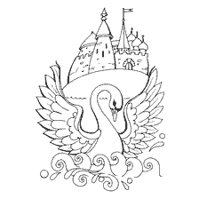 coloring page: Coloring the Swan from Pushkin's fairy tale