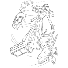 pagina da colorare: Colorazione di Jean Grey della X-Men, utilizzando telecinesi per sollevare oggetti nell'aria.