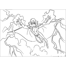 pagina da colorare: Tempesta dalla X-Men sulla vernice