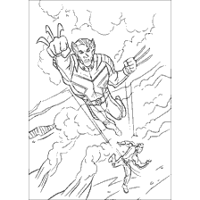 pagina da colorare: Colorare con Wolverine e l'Enemy