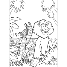 pagina da colorare: Colorare con Marty e Alex dal Madagascar