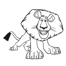 pagina da colorare: Colorazione di Lion Alex dal Madagascar