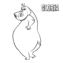 pagina da colorare: Colorare Gloria dal cartone animato Madagascar