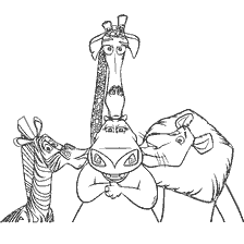 pagina da colorare: Colorazione con personaggi del cartone animato Madagascar