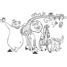 pagina da colorare: Personaggi di colorazione dal cartone animato Madagascar