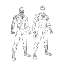 pagina da colorare: Colorazione di Spider-Man e Peter Parker