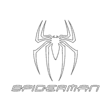 pagina da colorare: Simbolo di Spider-Man con l'iscrizione SPIDERMAN