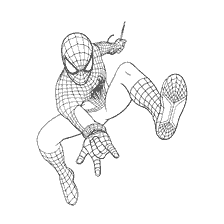 pagina da colorare: Spider-Man disegno in posizione di salto