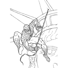 pagina da colorare: Spider-Man davanti alla Statua della Libert&agrave;