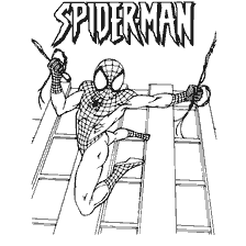 pagina da colorare: Spiderman sul libro colorante