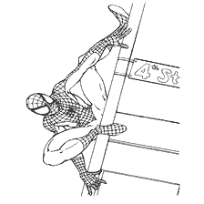 pagina da colorare: Spider-Man sulla parete dell'edificio