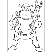 coloriage: Shrek de coloration et le Donkey