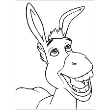 coloriage: Charmant Donkey du dessin animé Shrek pour colorier