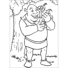 coloriage: Coloration du shrek et du chat