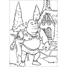 coloriage: Shrek de coloration et le Donkey