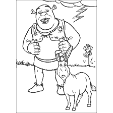 coloriage: Shrek et Donkey sur le livre de coloriage