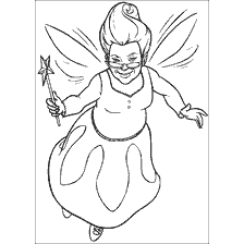 coloriage: Couleur de la fée marraine du dessin animé Shrek