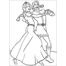 coloriage: Dessin de Princesse et Prince de Shrek pour colorier