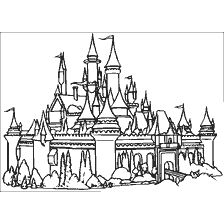 coloriage: Dessin du château de Shrek pour colorier