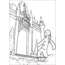 coloriage: Coloriage Shrek avec le Sandman au Château