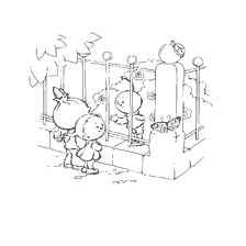 pagina da colorare: Cipollino e Radice alla recinzione