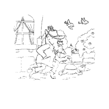 pagina da colorare: Disegno di un detective della fiaba Gianni Rodari &ldquo;Le avventure di Cipollino&rdquo;