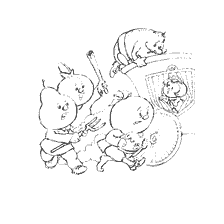 pagina da colorare: Immagine di Gianni Rodari Le avventure di Cipollino con verdure che si ribellano all'ingiustizia.