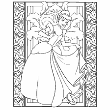 coloriage: Cendrillon dans un livre de coloriage Disney