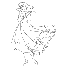 coloriage: Cendrillon dans une belle robe de coloration