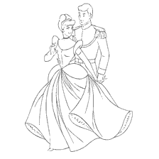 coloriage: Coloriage Cendrillon avec le Prince