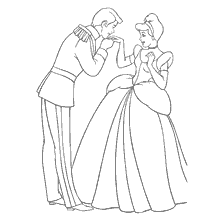 coloriage: Prince rencontre Cendrillon