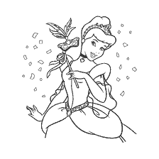 coloriage: Coloriage Cendrillon avec un masque et une baguette magique