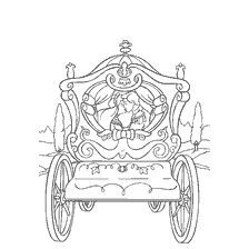 coloriage: Coloriage Cendrillon et le Prince dans la voiture