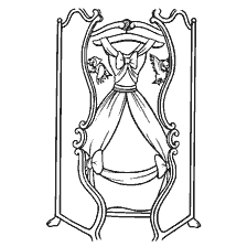 coloriage: Coloriage Cendrillon avec une robe et oiseaux