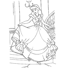 coloriage: Coloriage Cendrillon dans une belle robe