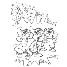 coloriage: Dessin de petites souris du conte Cendrillon