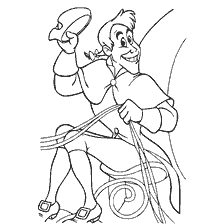 coloriage: Entraîneur Cendrillon tenant un système de contrôle de l'équipage