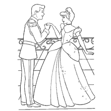 coloriage: Prises de prince La main de Cendrillon à la balle