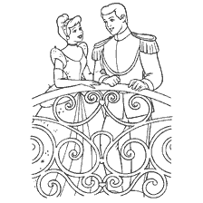 coloriage: Image pour colorier Cendrillon et le Prince