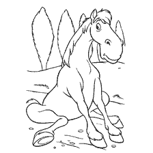 coloriage: Couleur avec un personnage - un cheval de Cendrillon