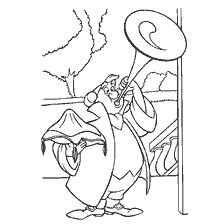 coloriage: Illustration de Cendrillon Ambassadrice en trompette avec un rouleau royal