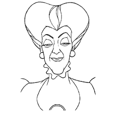 coloriage: Stepmother Cendrillon avec une expression heureuse
