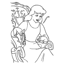 coloriage: Cendrillon tient une seconde chaussure