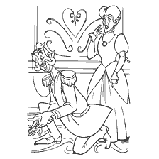 coloriage: Coloration Cendrillon avec une chaussure