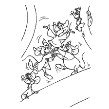coloriage: Coloration de la cendrillon : Les souris se réjouissent