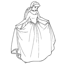 coloriage: Coloriage Cendrillon dans une nouvelle robe