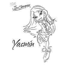 kleurplaat: Tekening van Yasmin pop van Bratz voor het kleuren