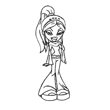 kleurplaat: Bratz-pop in kleur