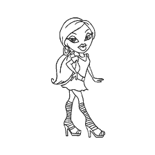 kleurplaat: Bratz-pop voor kleuren