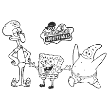 coloring page: SpongeBob, Sandy and Patrick